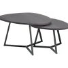 New Salontafelset Locarnio 40 en 52 cm organisch zwart Salontafel|Woonseries