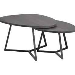 New Salontafelset Locarnio 40 en 52 cm organisch zwart Salontafel|Woonseries