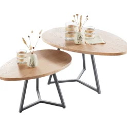 Discount Salontafelset Locarnio 40 en 52 cm organisch misty oak Woonseries|Salontafel