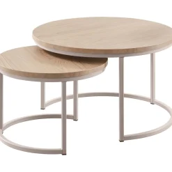 Outlet Salontafelset Lunata 55 en 75 cm rond misty oak Salontafel|Woonseries