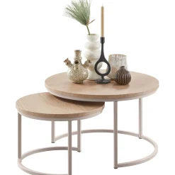 Outlet Salontafelset Lunata 55 en 75 cm rond misty oak Salontafel|Woonseries