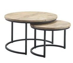 Clearance Salontafelset Lunata 55 en 75 cm rond barley Woonseries|Salontafel