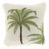 Outlet Sierkussen Antrona 45x45 cm wit palmboom Sierkussens
