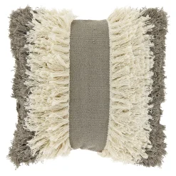Best Sierkussen Antrona 45x45cm taupe kwasten Sierkussens