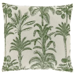 Outlet Sierkussen Canosa lichtgroen met palmboom print Sierkussens