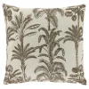 Sierkussen Canosa taupe met palmboom print Sierkussens