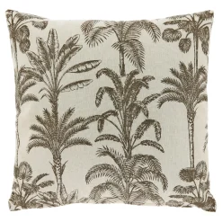 Sierkussen Canosa taupe met palmboom print Sierkussens