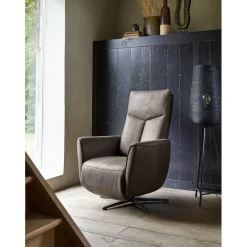Hot Sta-op stoel Seduto elektrisch microleder bruin Relaxfauteuil