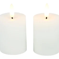Sale Stompkaars Benevento Led wit 5 cm rond set van 2 Kaarsen