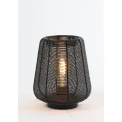 Tafellamp Barzio mat zwart rond 22cm 1-lichts Tafellamp