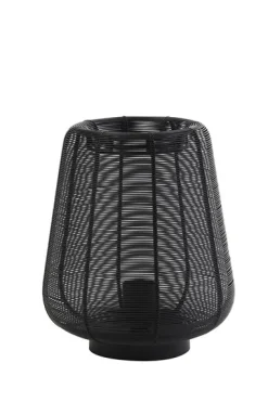 Tafellamp Barzio mat zwart rond 22cm 1-lichts Tafellamp