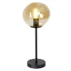 Hot Tafellamp Macato zwart amber glas 1-lichts Tafellamp
