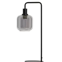 Discount Tafellamp Peglio glas smoke zwart 1-lichts Tafellamp