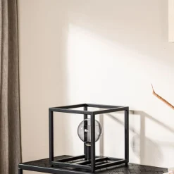 Sale Tafellamp Tiamo zwart staal 28x28 cm Tafellamp