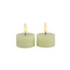 Outlet Theelicht Benevento Led creme 4 cm rond set van 2 Kaarsen
