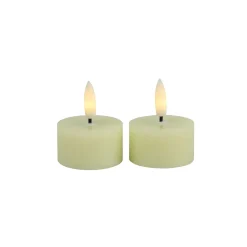 Outlet Theelicht Benevento Led creme 4 cm rond set van 2 Kaarsen