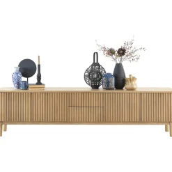 Discount TV-meubel Arrosto eikenhout 58x225x40 cm light roast Woonseries|Tv-Meubel