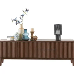 Outlet TV-meubel Arrosto eikenhout 58x180x40 cm Dark Roast Tv-Meubel|Woonseries