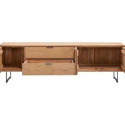 Tv-meubel Aska (195 Cm) teak naturel brushed Woonseries|Tv-Meubel