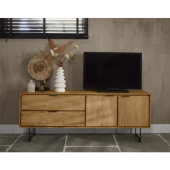 Tv-meubel Aska (157 Cm) teak naturel brushed Woonseries|Tv-Meubel