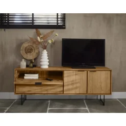 Tv-meubel Aska (157 Cm) teak naturel brushed Woonseries|Tv-Meubel
