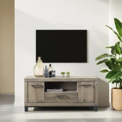 New TV-meubel Hevano (132 Cm) eikenhout moose Woonseries|Tv-Meubel