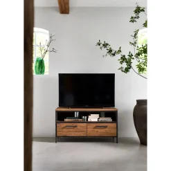 Best TV-meubel Romaro (100 Cm) teakhout mix rough Woonseries|Tv-Meubel
