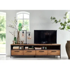 TV-meubel Romaro (200 Cm) teakhout mix rough Woonseries|Tv-Meubel