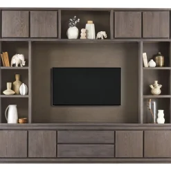 Best Tv-wandmeubel Lavio grafiet eikenhout 242 cm Woonseries|Wandmeubel