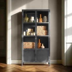 Sale Vitrinekast Carpino (90 Cm) metaal glas Woonseries|Vitrinekast