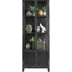 New Vitrinekast Carpino (65 Cm) metaal glas Woonseries|Vitrinekast