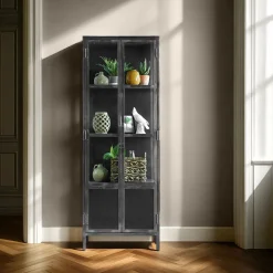 New Vitrinekast Carpino (65 Cm) metaal glas Woonseries|Vitrinekast