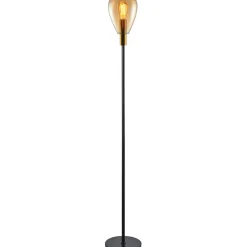 Clearance Vloerlamp Felinio amber glas 1-lichts Vloerlamp