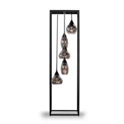 Outlet Vloerlamp frame smoke glas 5-lichts - Lungo Vloerlamp