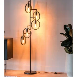 Vloerlamp Girare zwart metaal 5-lichts Vloerlamp