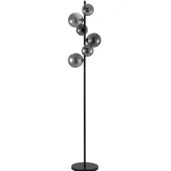 New Vloerlamp Olivento zwart smoke glas 6-lichts Vloerlamp