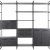 Best Wandkast Sistema 226x244x45 cm zwart Woonseries|Vakkenkast