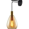 New Wandlamp Felinio amber glas 1-lichts hangend Wandlamp