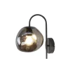 Best Wandlamp Macato zwart smoke glas 1-lichts Wandlamp
