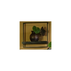 Clearance Wandplank Pardal hout metaal 50x50 cm zwart Wandplanken